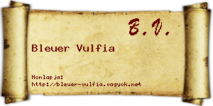 Bleuer Vulfia névjegykártya